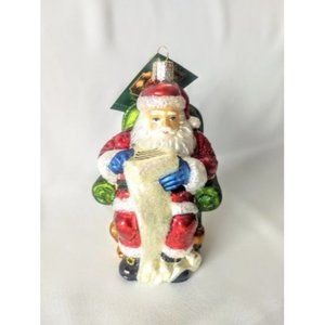 Santa Checking His List Old World Christmas Ornament